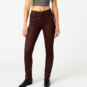 Paige Waxed Jeans Ox Blood Red Hoxton Ankle Jeans Size 29 Blend Moto Grunge